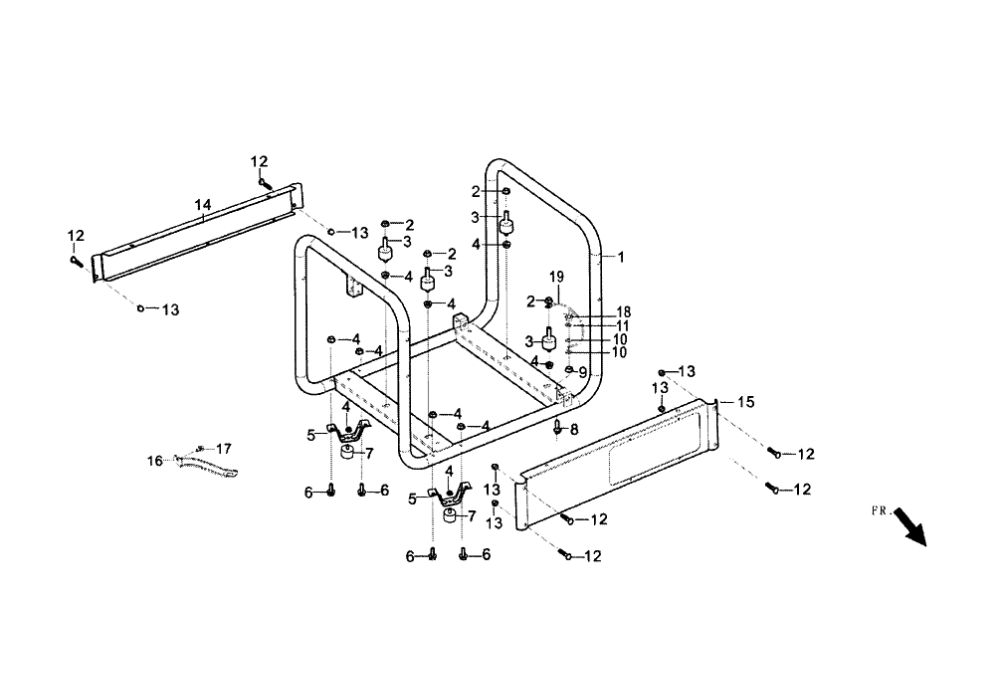 Frame Diagram and Parts List for 005939-5  Generac Generator