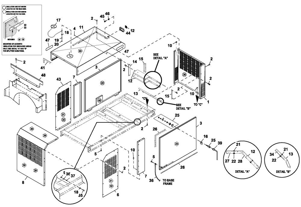 Ev Enclosure C2 Diagram and Parts List for HT04542ANAX (6264225)(2011) Generac Generator