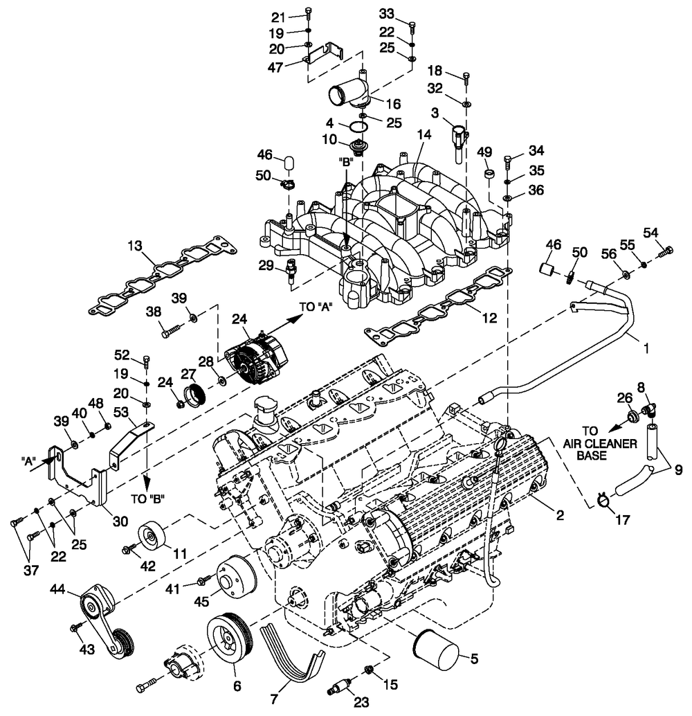 Ev Engcomprt Lh 4.6l G3 Rwd Diagram and Parts List for QT08046GNAN (5181125 - 5364473)(2009) Generac Generator