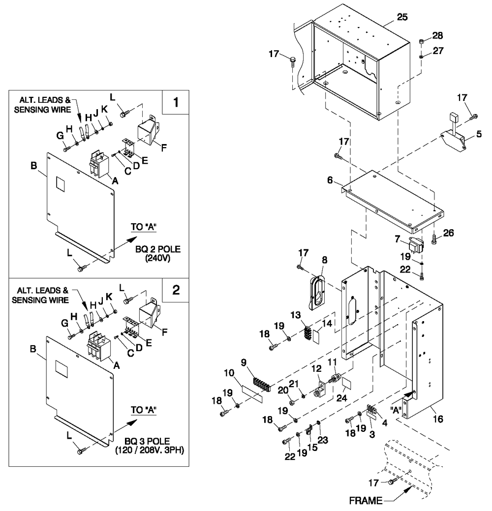 Connection B0xc1 Cpl 1 Diagram and Parts List for ET02516GNSN (5817583 - 5853670)(2010) Generac Generator