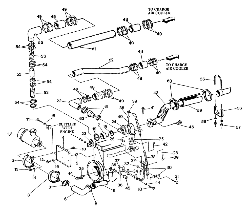 Turbocharger Diagram and Parts List for 9336-4  Generac Generator