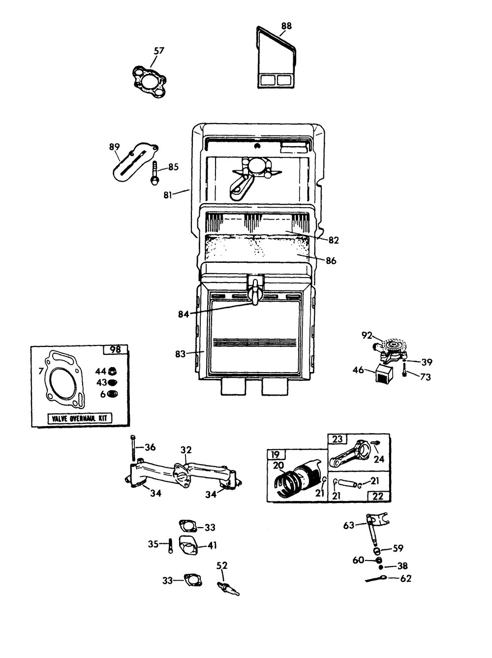 Engine Common Parts 1 Diagram and Parts List for 9508-0  Generac Generator