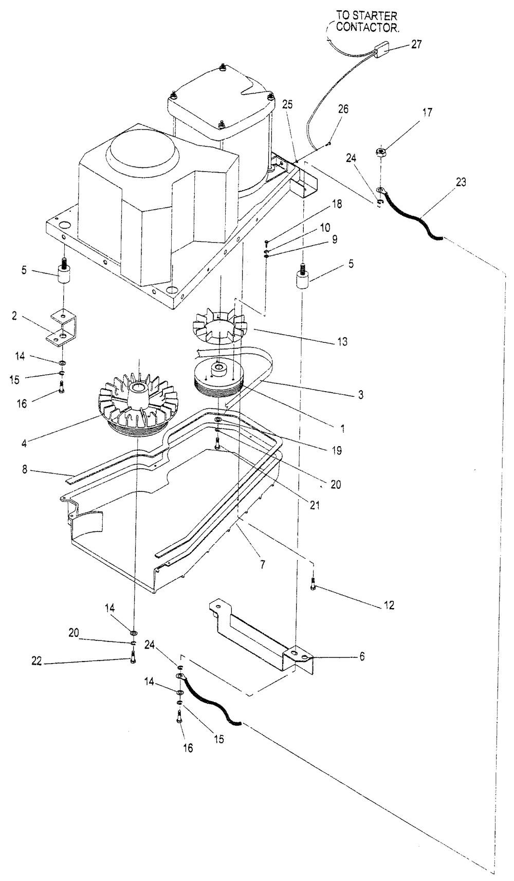Mounting Base Assembly Diagram and Parts List for 4268-0  Generac Generator