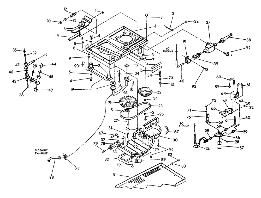 Base And Pulleys Diagram and Parts List for 9677-1  Generac Generator