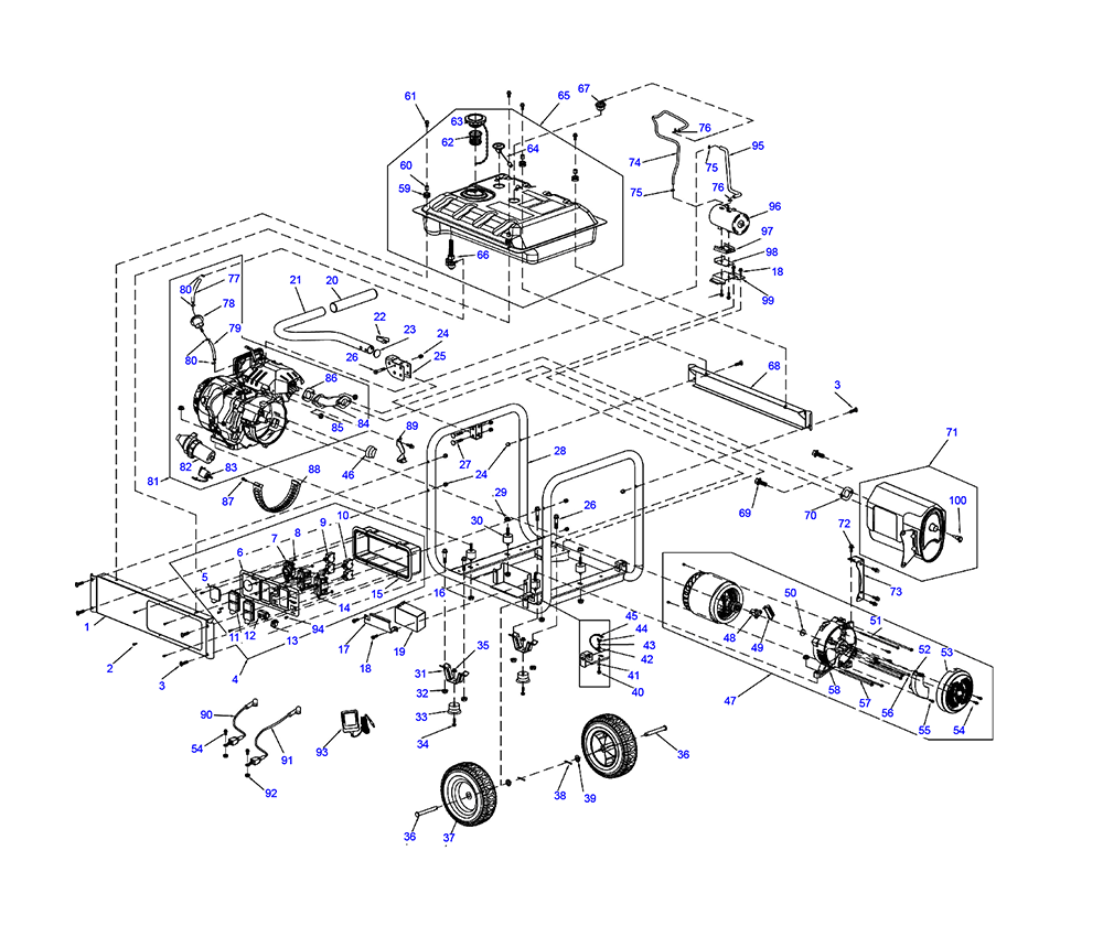 Fig-0 Diagram and Parts List for 006514R1  Generac Generator