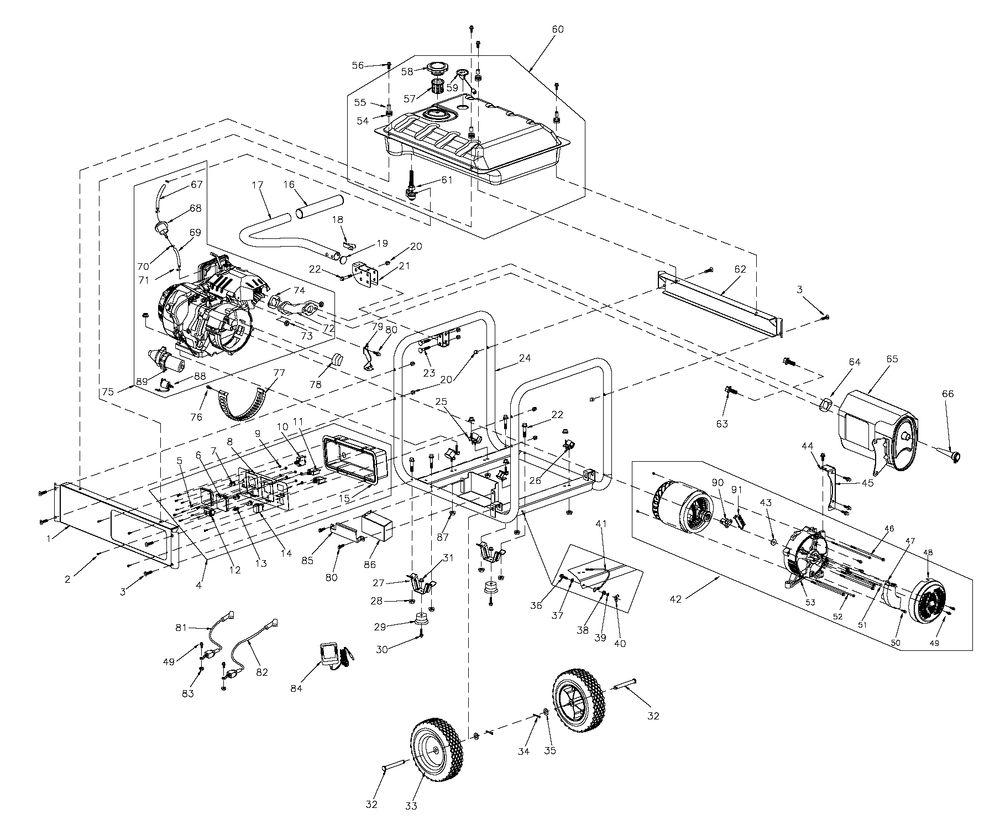 Parts Manual Gp6000e Aus Diagram and Parts List for 0064270 (7654565A)(2012) Generac Generator