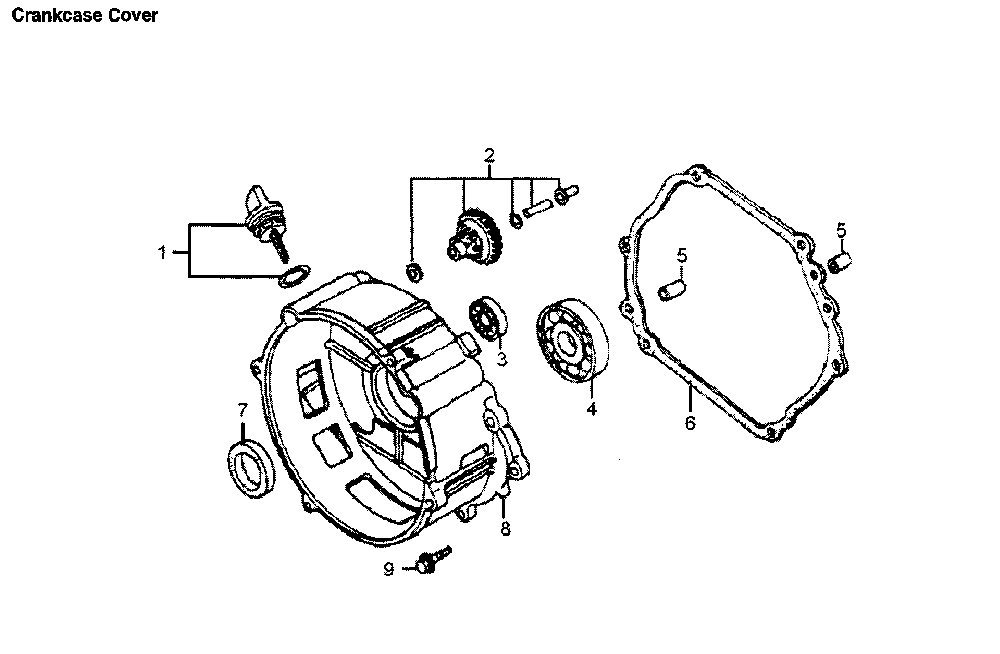 Crankcase cover Diagram and Parts List for 006673-0  Generac Generator