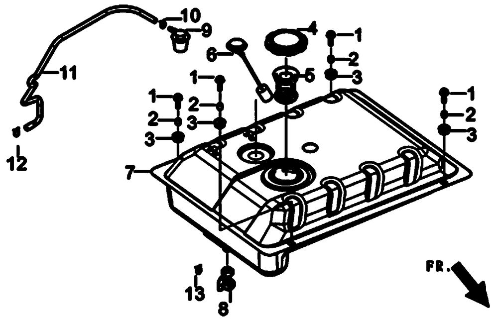 Fuel Tank Diagram and Parts List for 0059395 (7008470E - 7479864E)(2016) Generac Generator