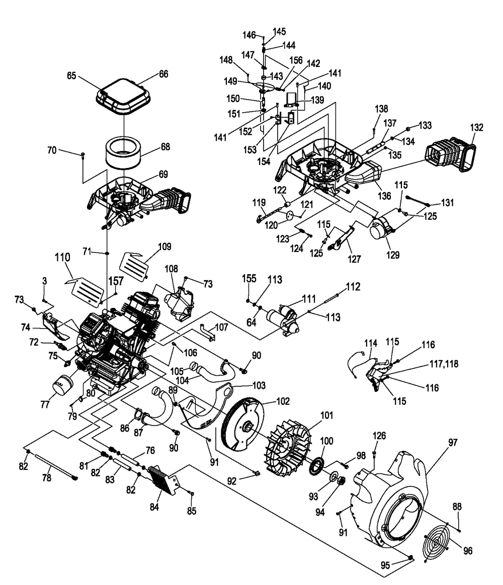 Engine 10 Diagram and Parts List for 0052470 (4913782 - 4933931)(2007) Generac Generator