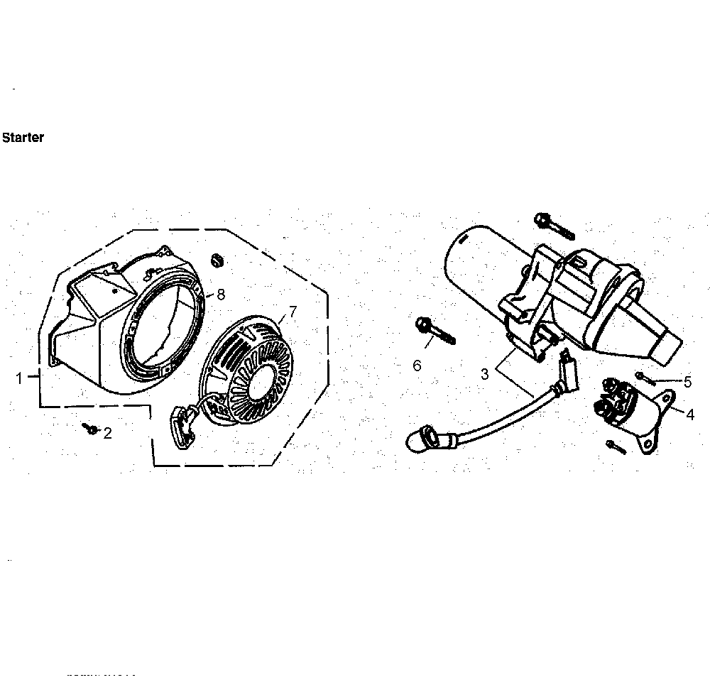 Starter Diagram and Parts List for 5941-2  Generac Generator