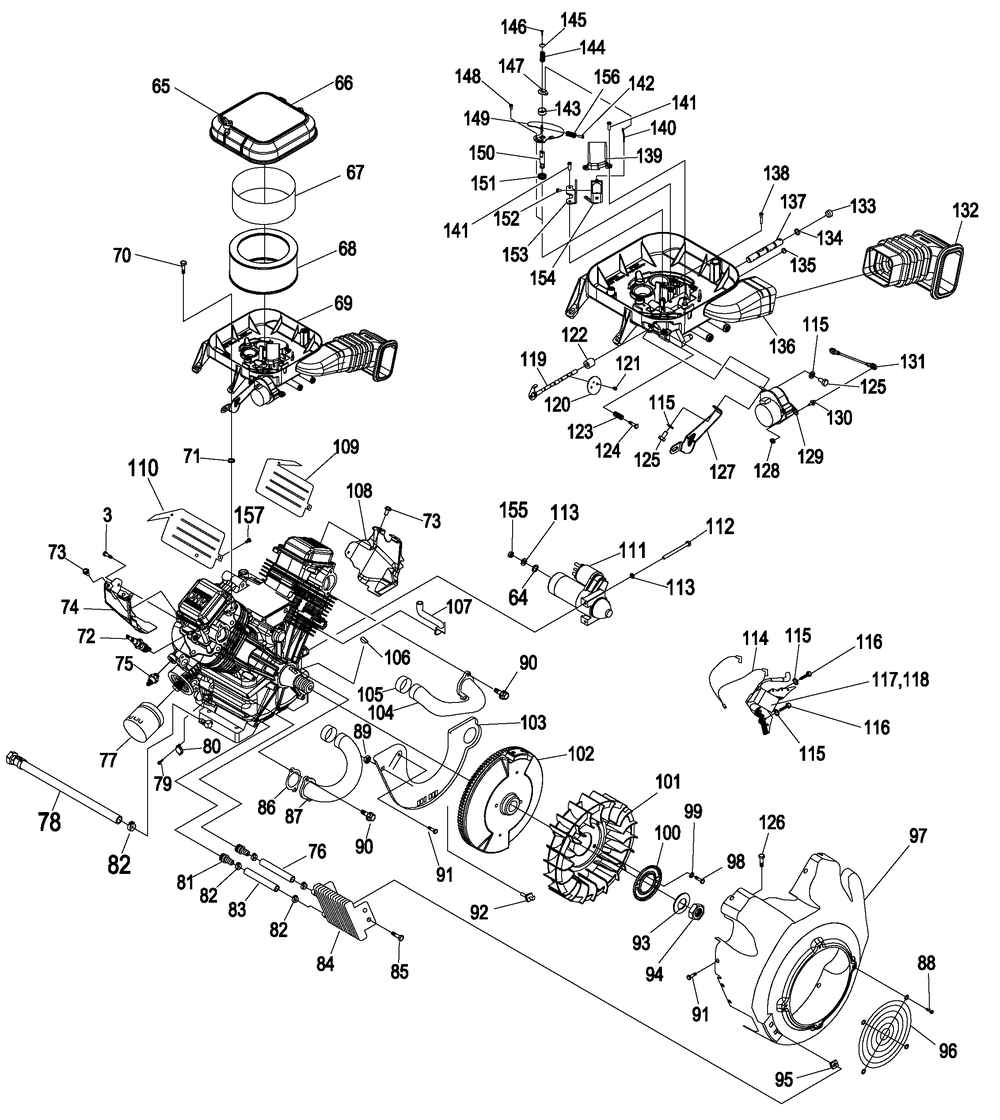 Engine 10 Diagram and Parts List for 0052500 (4699893 - 5773346)(2010) Generac Generator