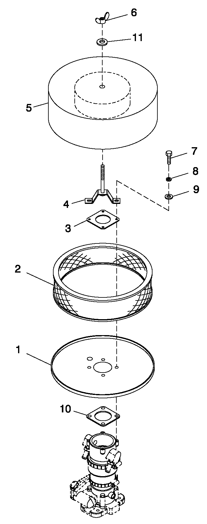 Air Cleaner 5.4l/6.8l Ford Diagram and Parts List for CT10054ANSN (0507V21778)(2007) Generac Generator