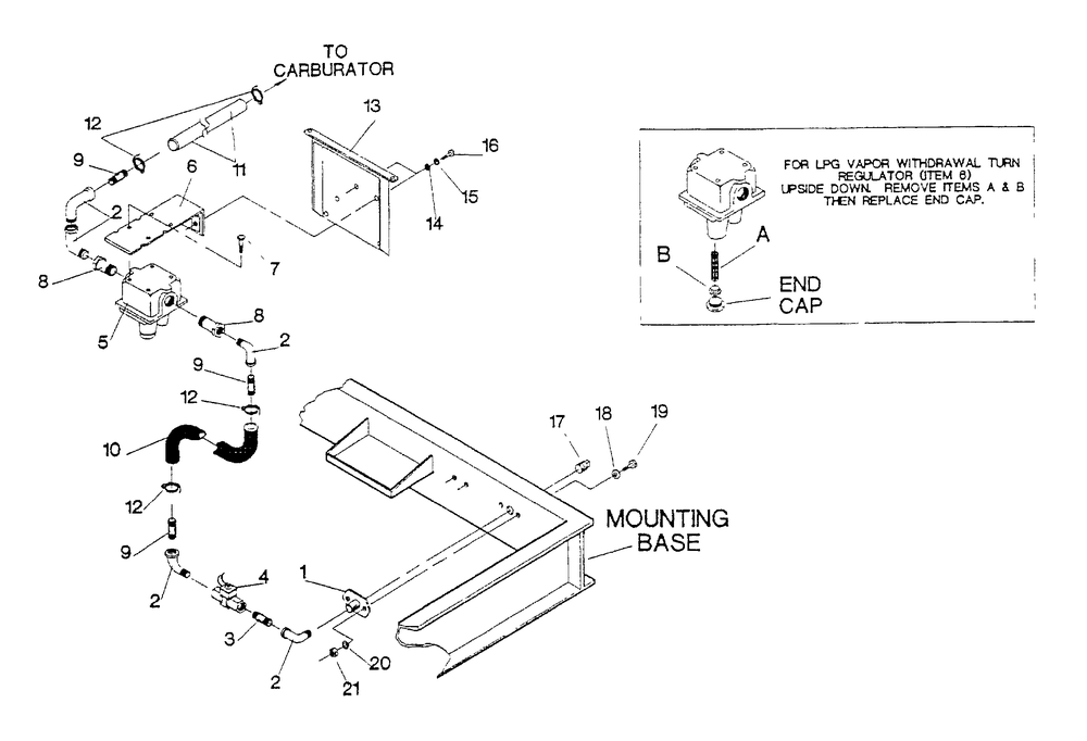 Lpg-Vapor Regulator Diagram and Parts List for 4080-0  Generac Generator