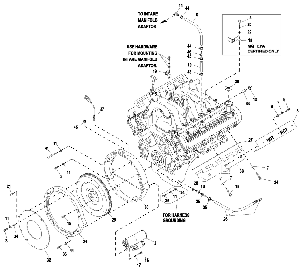 Ev Engcomprt 6.8l Gb Cpl R/H Diagram and Parts List for ET10068GVAC (6736177 - 9116450)(2014) Generac Generator
