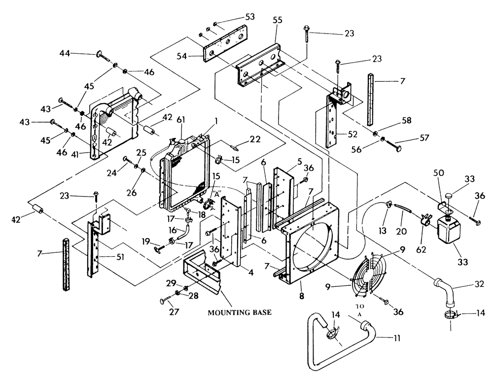 Radiator Diagram and Parts List for 9336-3  Generac Generator