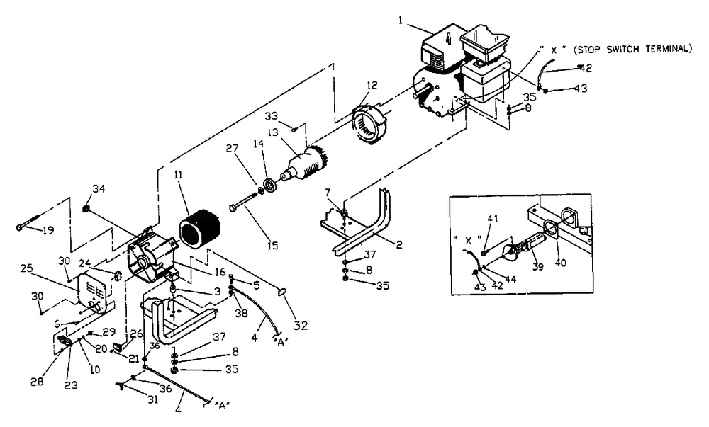 B&s 5 Hp Engine And Cradle Assembly No. 92456 Diagram and Parts List for SV2400 (9716-2)(9716-2) Generac Generator