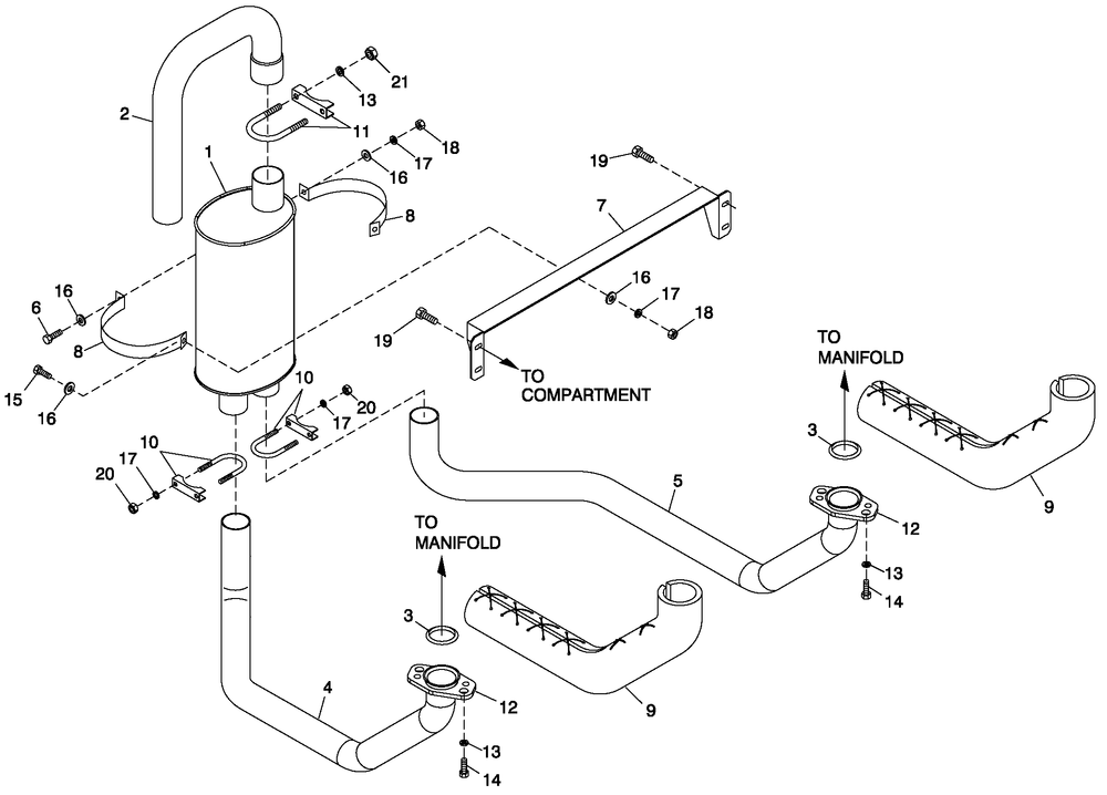 Ev Exhaust 3.0l G3 Hsb Diagram and Parts List for 0049175 (4163305 - 4269489)(2007) Generac Generator