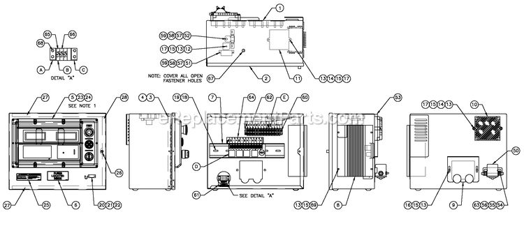 Battery Charger H-Panel 10a12v Diagram and Parts List for QT07068GNNNA (5011556)(2008) Generac Generator