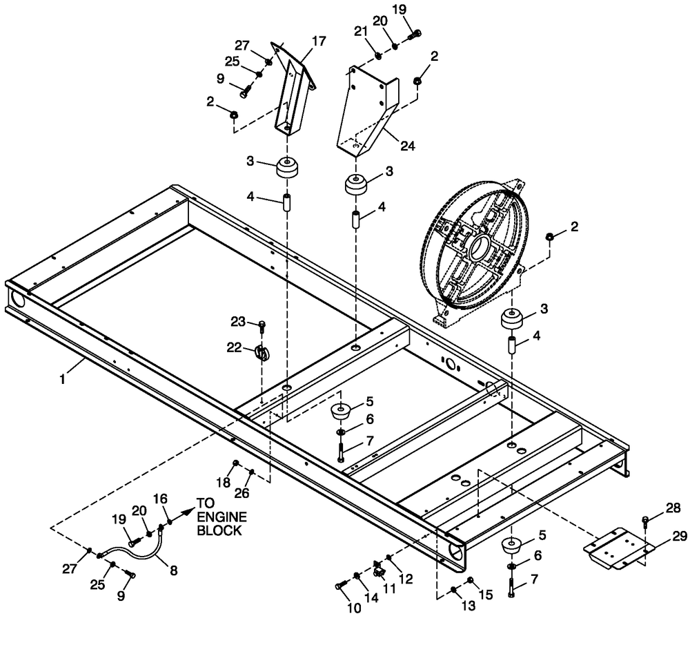 Mounting Base 60kw Diagram and Parts List for BT06030AVSN (4506V20496 - 4606V21098)(2006) Generac Generator