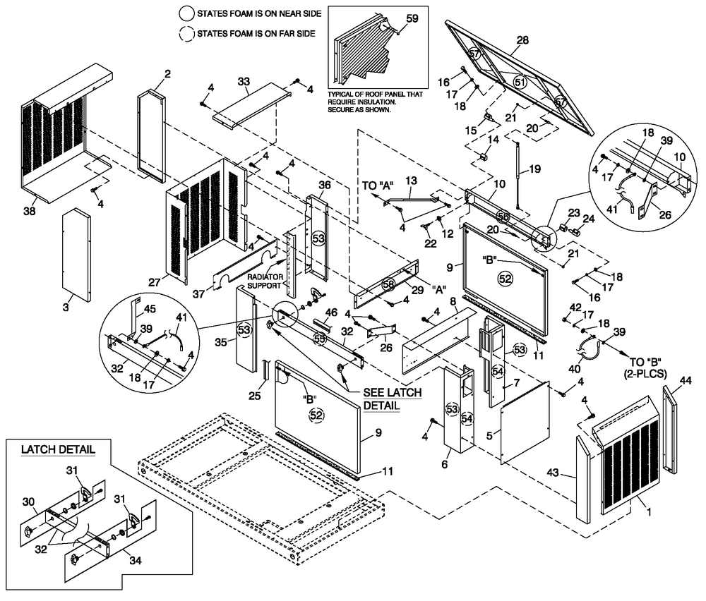Ev Encl Aco Al Hsb Diagram and Parts List for 0049173 (4060531 - 4148058)(2005) Generac Generator