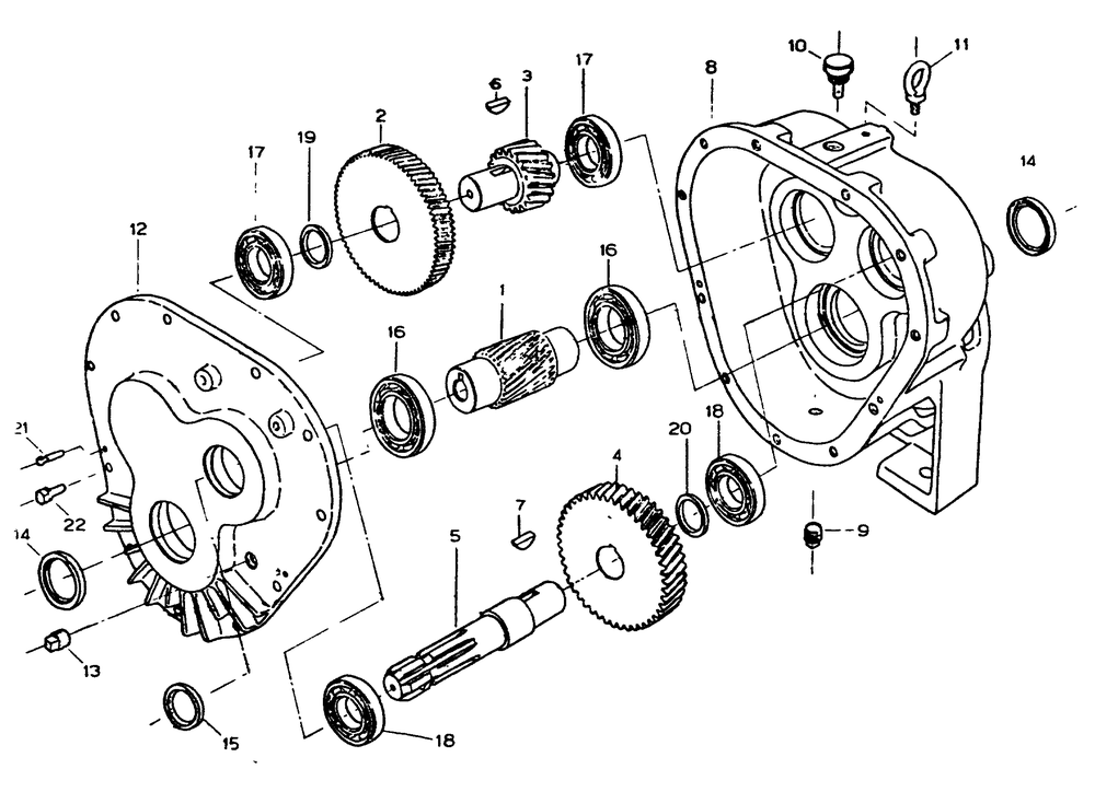 Gearbox Diagram and Parts List for 6872-3  Generac Generator
