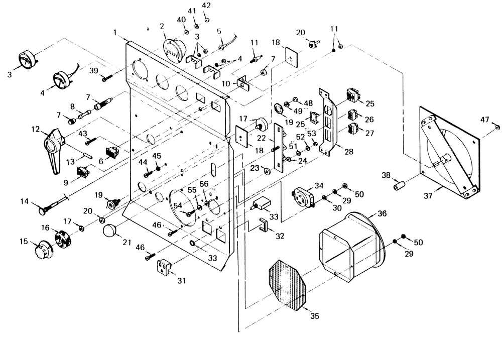 Control Panel Diagram and Parts List for 6980-0  Generac Generator