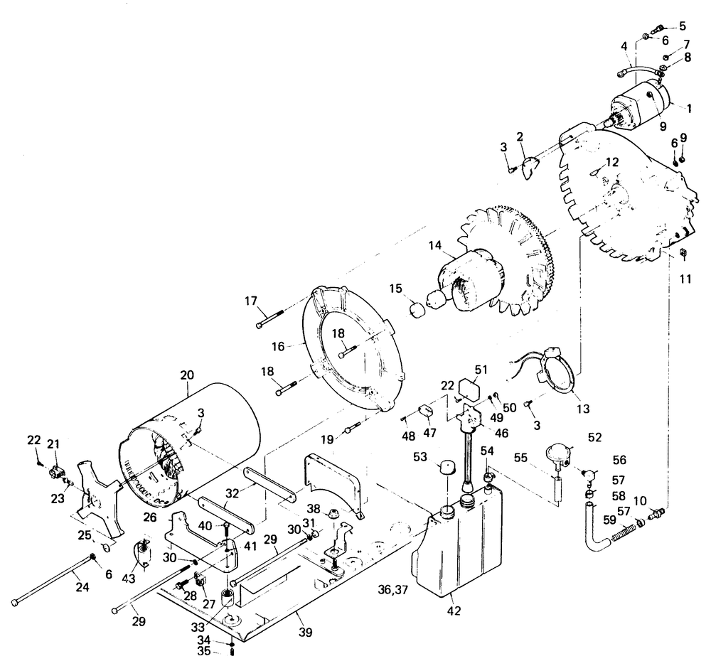 Alternator, Ignition And Oil Systems Diagram and Parts List for 8209-1  Generac Generator