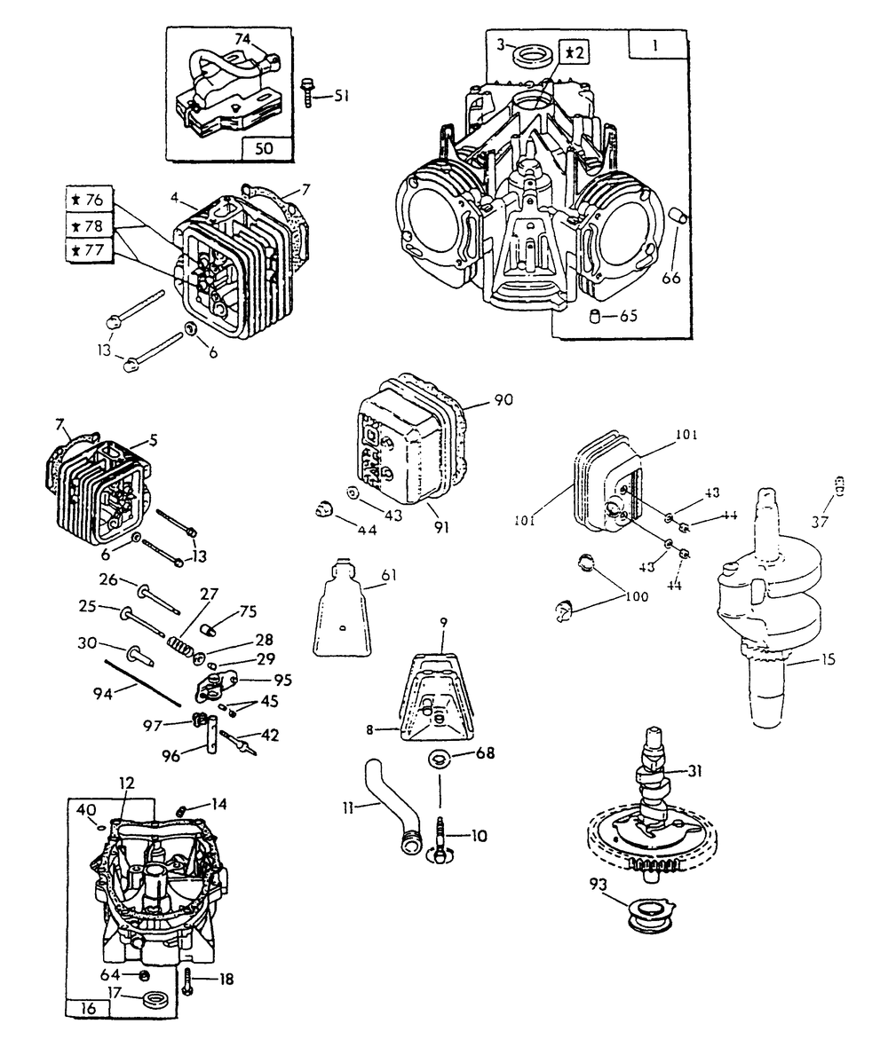 Gn-480 And Gn-570 Engine (Part 3) Diagram and Parts List for 0626-0  Generac Generator