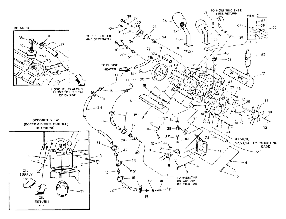 4.3 Liter Engine (Part 2) Diagram and Parts List for 9134-6  Generac Generator