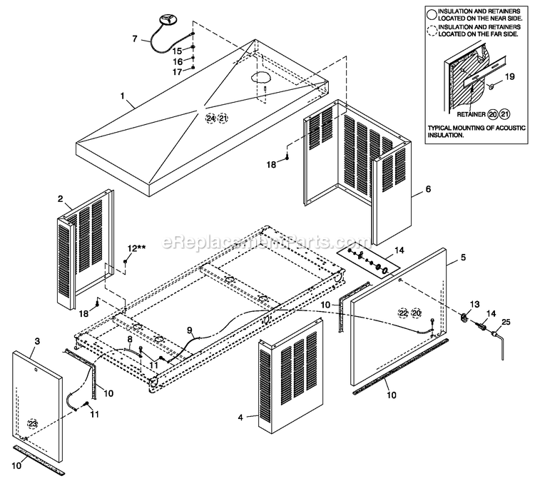 Ev Enclosure C1 Cpl Diagram and Parts List for QT02016GNSN (5059275)(2008) Generac Generator