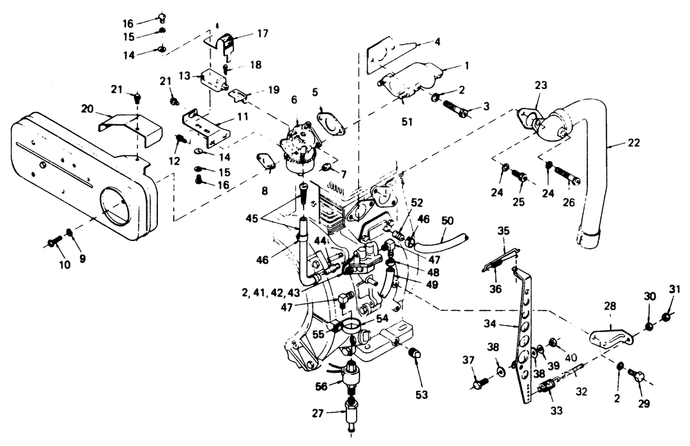 Engine Accessories Diagram and Parts List for 8209-1  Generac Generator