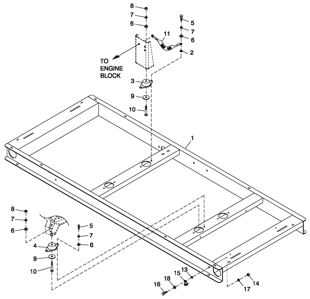 Mounting Base Diagram and Parts List for 0053261 (4646781 - 4777787)(2007) Generac Generator