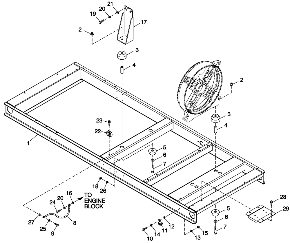 Mounting Base 3.0l/3.9l.C4 Diagram and Parts List for QT07039AVSN (4166739 - 4225329)(2005) Generac Generator