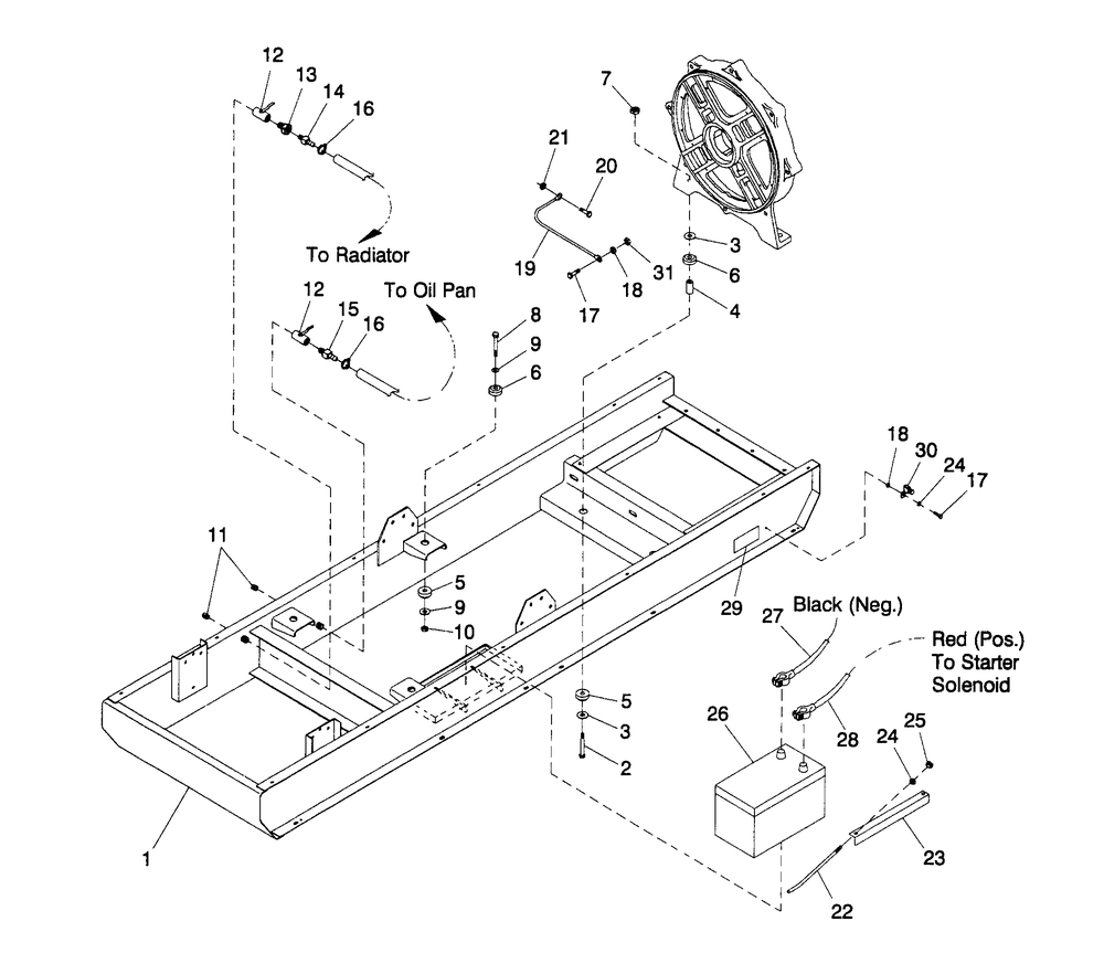 Mounting Base Diagram and Parts List for 4365-1  Generac Generator