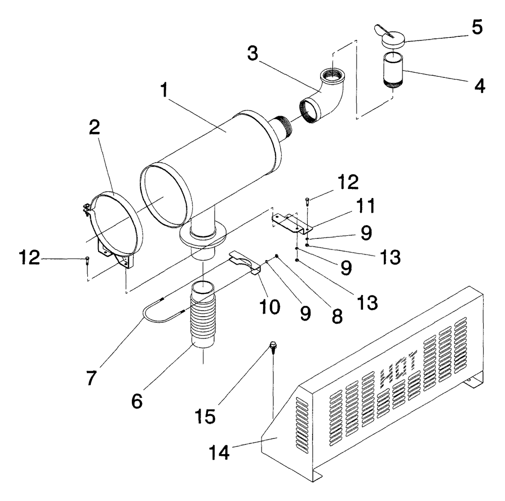 Muffler Diagram and Parts List for 4134-2  Generac Generator