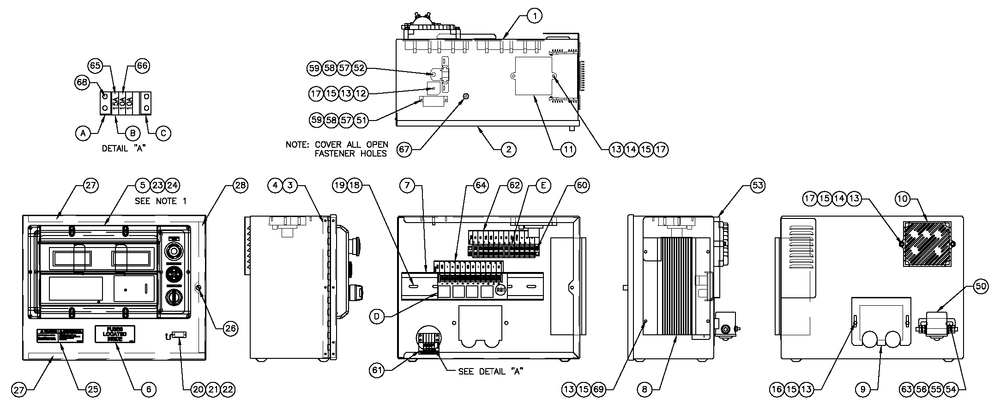 Battery Charger H-Panel 10a 12v Diagram and Parts List for QT08054ANSNA (5981037 - 5981038)(2010) Generac Generator
