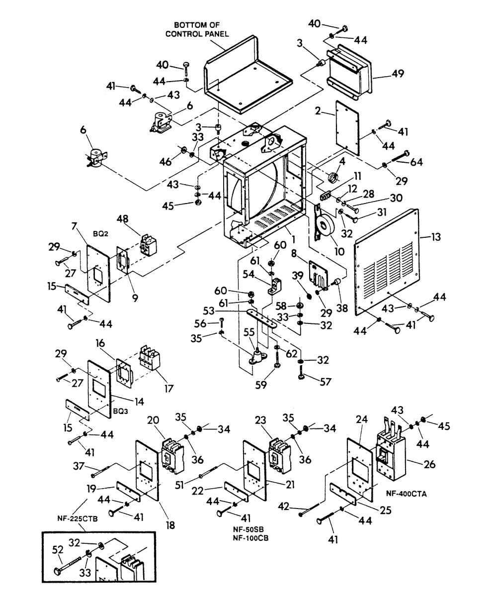 Lower Panel Diagram and Parts List for 9300-1  Generac Generator