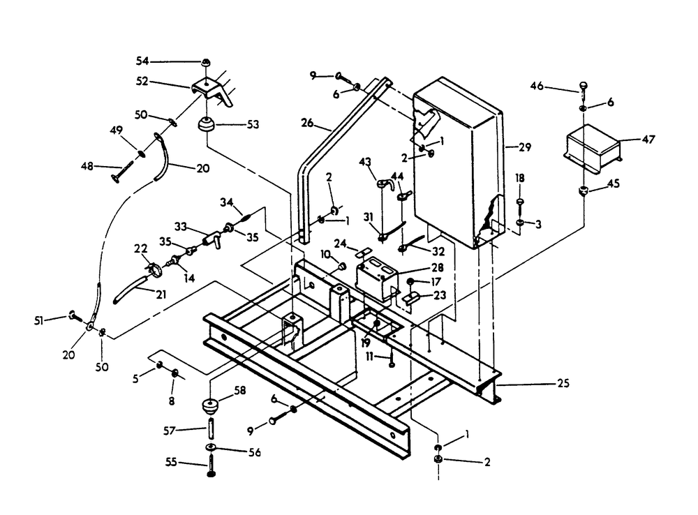 Mounting Base Diagram and Parts List for 9657-0  Generac Generator