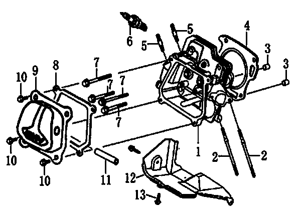 Cylinder Head Diagram and Parts List for 0060001 (8276464A - 9292217A)(2014) Generac Generator