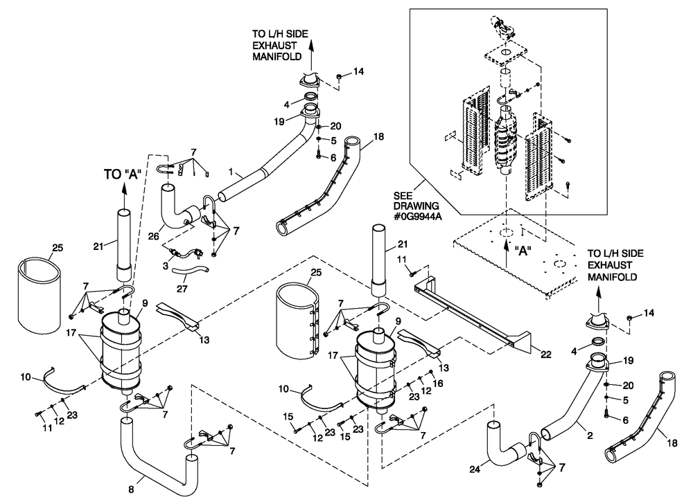 Muffler 6.8l Cpl Exh C5 Emissions Diagram and Parts List for ET15068AVAY (5955880)(2010) Generac Generator