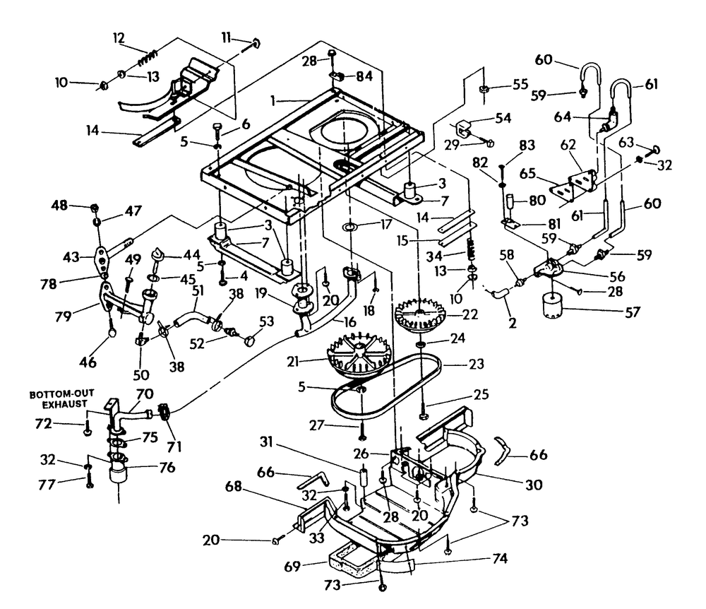 Base And Pulley Diagram and Parts List for 0863-0  Generac Generator