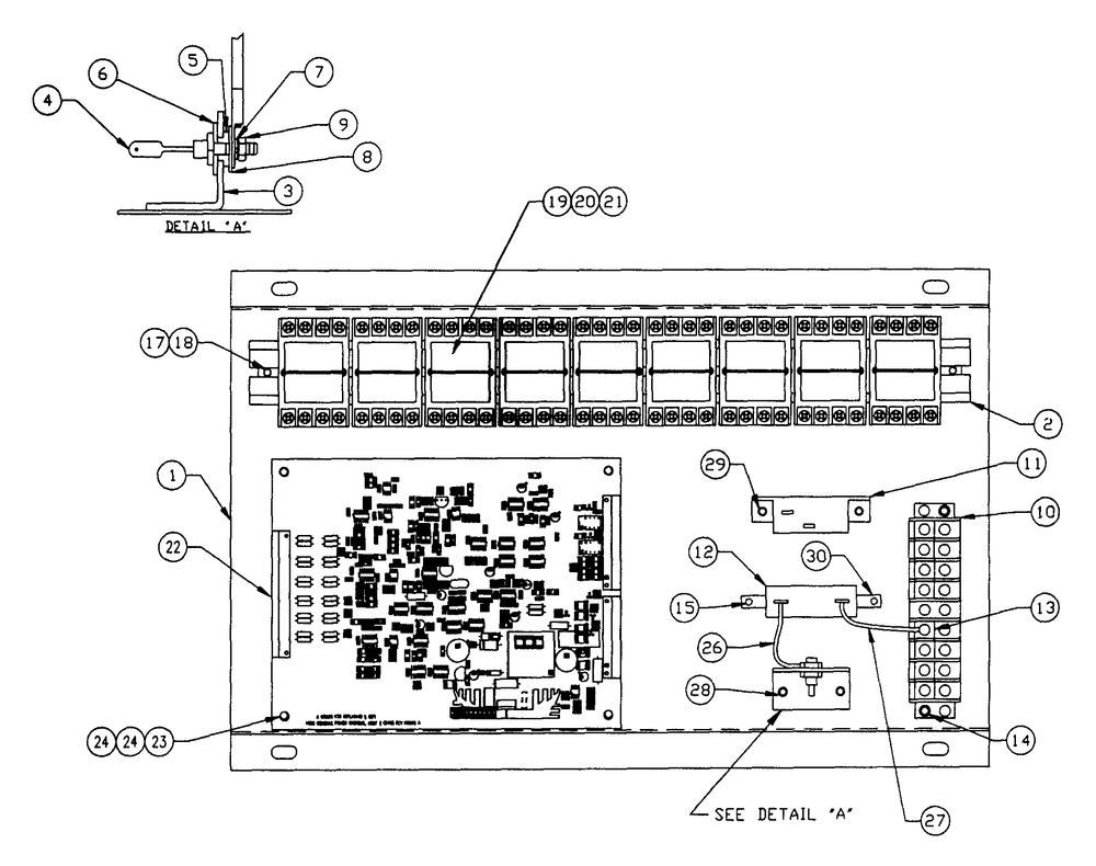 F Panel Relay Board Assembly (480/277v) Diagram and Parts List for 4313-1 DG-50 Generac Generator