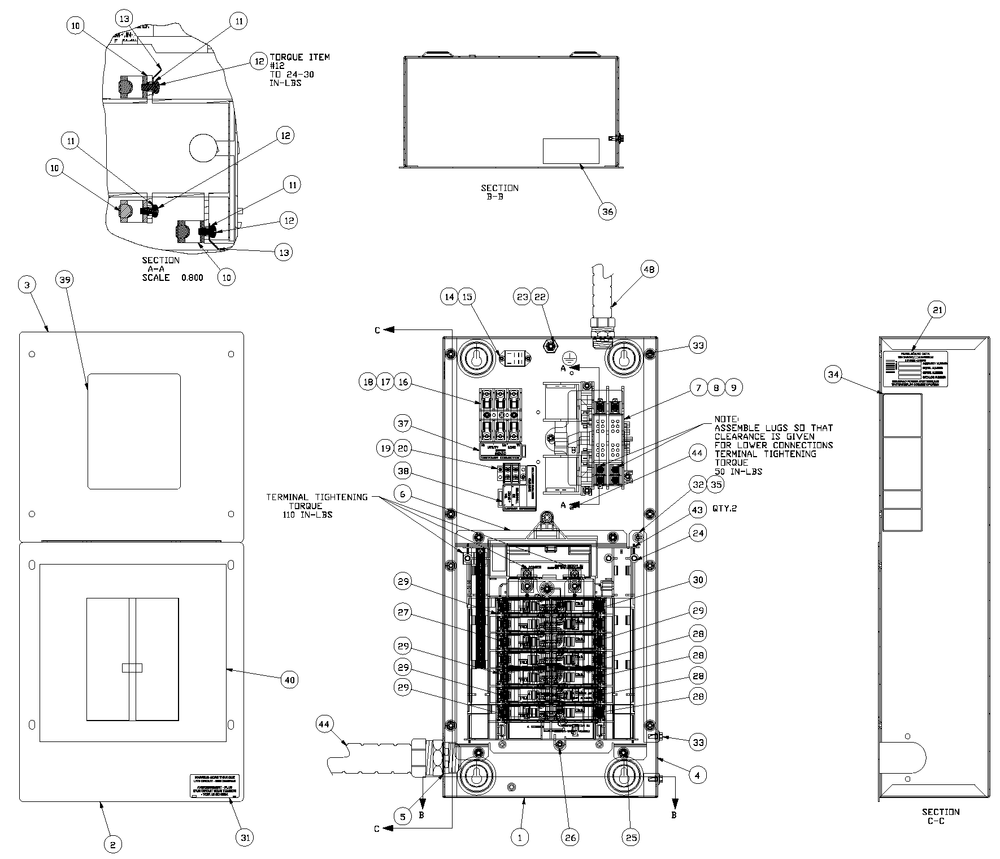 Ev 16 Circuit Lc Diagram and Parts List for RTG14EZA1 (8948090 - 8948159)(2014) Generac Generator