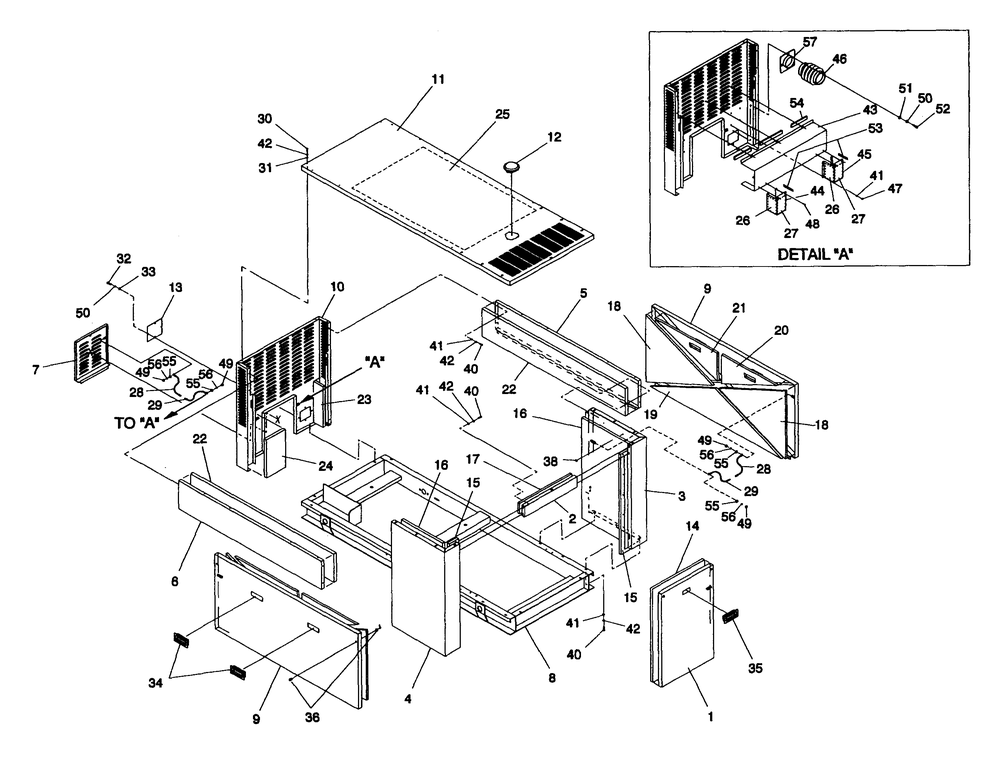 Compartment Diagram and Parts List for 4311-1 DG-50 Generac Generator