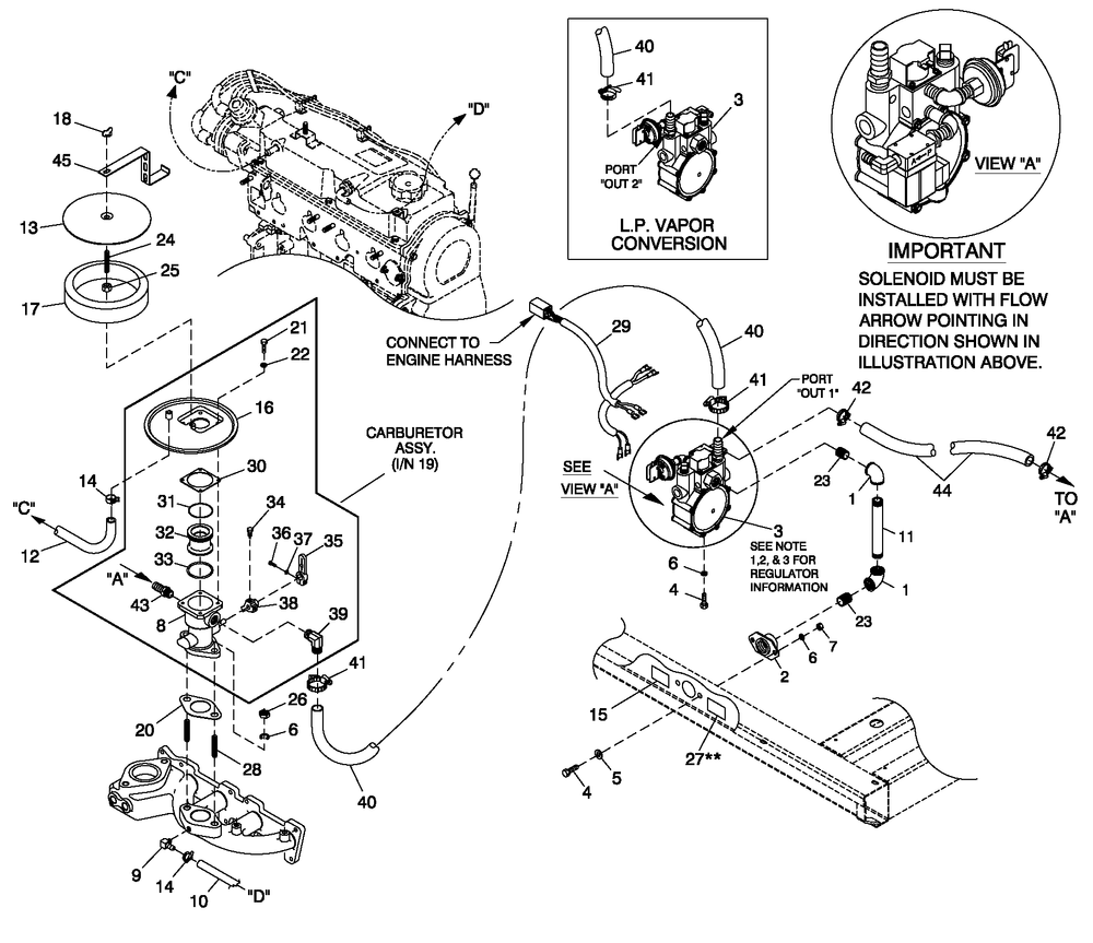 Fuel System Ng/Lpv 1.5l C1 Cpl Diagram and Parts List for QT02015ANAN (4299342 - 4407867)(2006) Generac Generator
