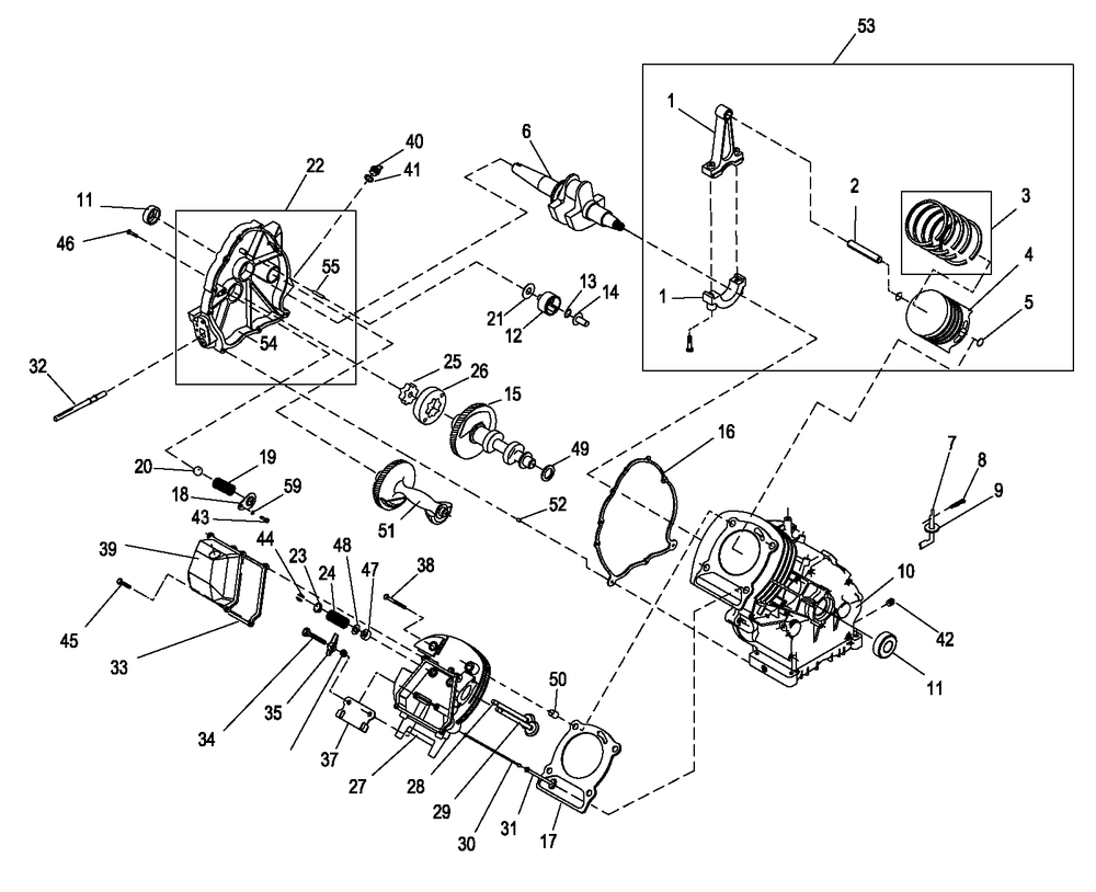 Xg410 Engine Trim 1 Diagram and Parts List for 0057980 (5694391 - 6222828)(2011) Generac Generator