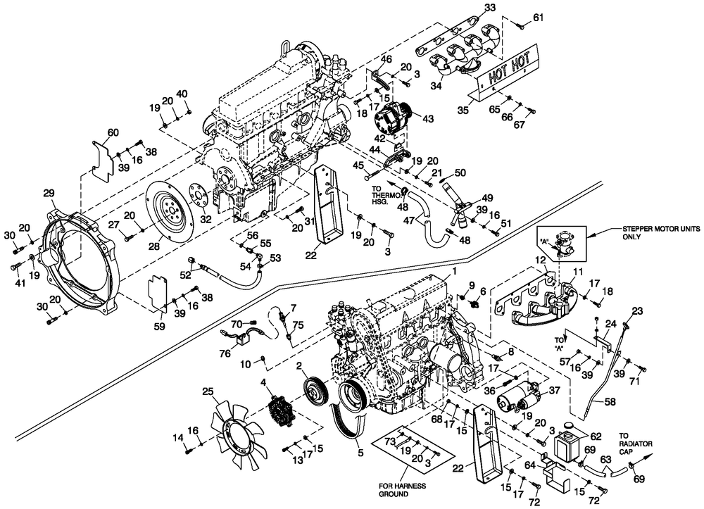 Ev Engine Common Parts 2.5l Cpl Diagram and Parts List for QT02025AVAN (4168434 - 4185284)(2005) Generac Generator