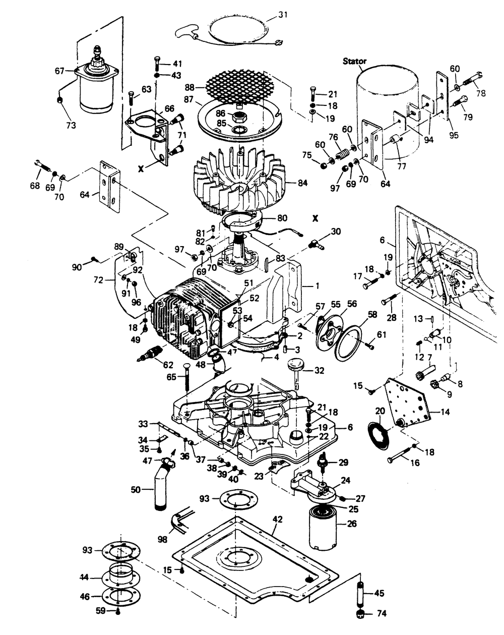Engine Parts Diagram and Parts List for 6269-3  Generac Generator