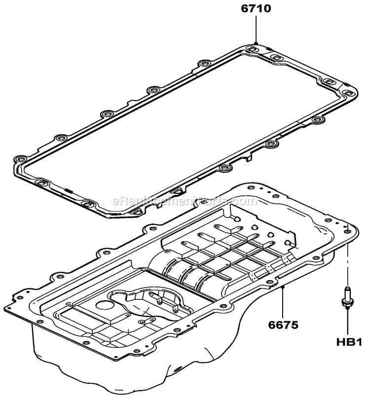Gas Engine Oil Pan And Level Indicator Diagram and Parts List for LT05554GVSNA (GXB00827 - )(2010) Generac Generator