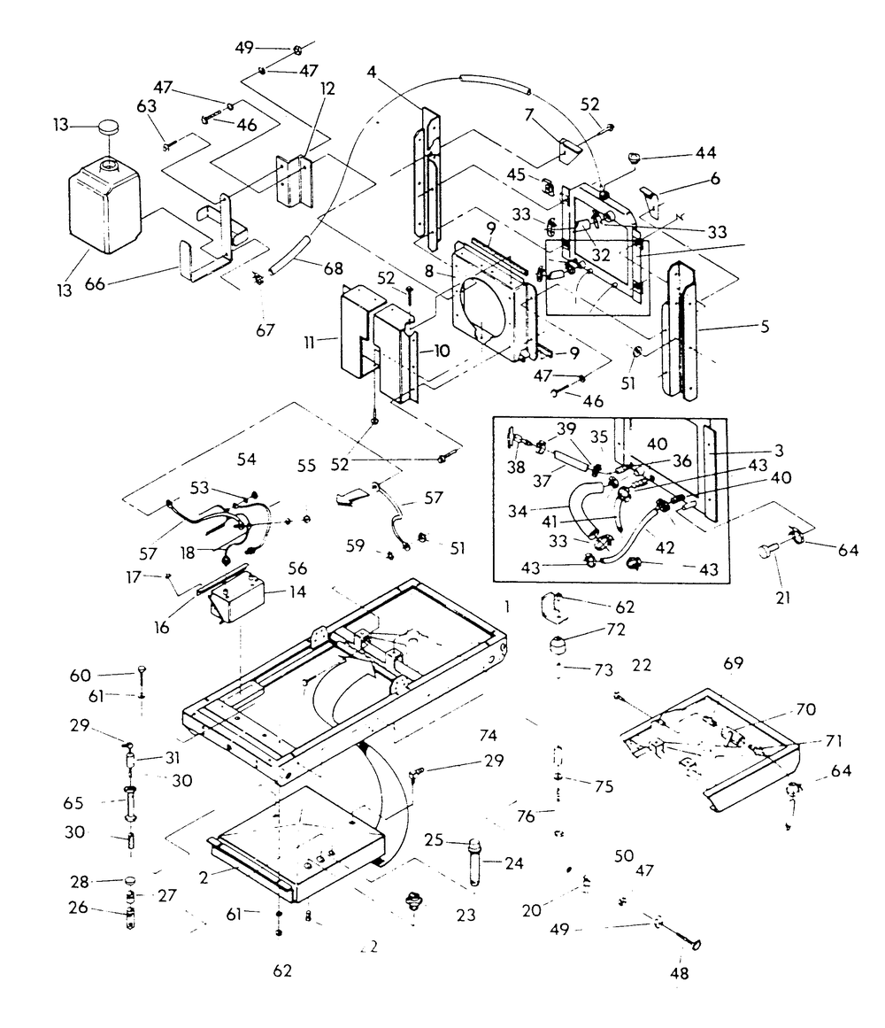 Mounting Base Diagram and Parts List for 9134-6  Generac Generator